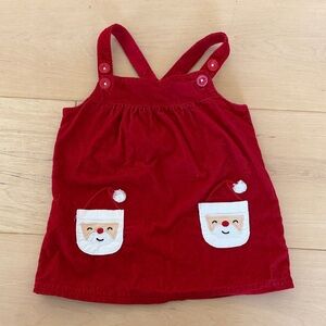Carter's Vibrant Red Baby Dress Santa